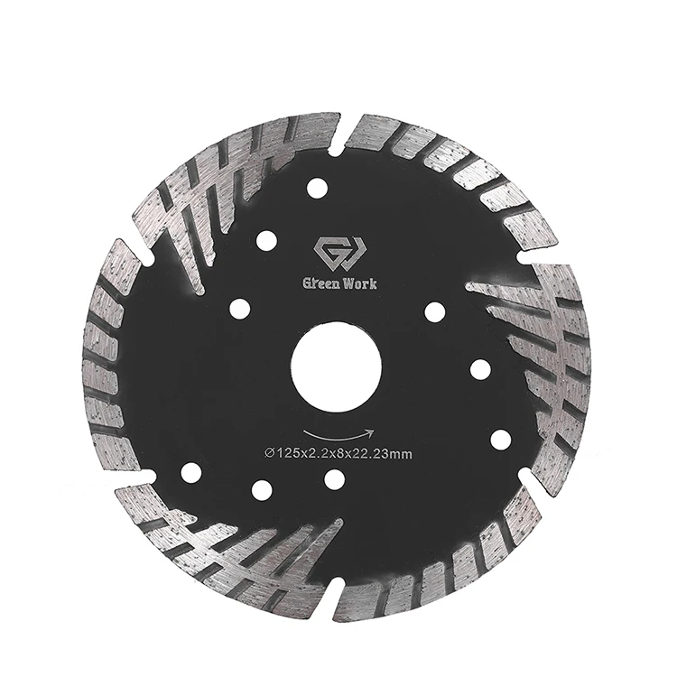 125mm/5inch 150mm/6inch 230mm/9inch Diamond Turbo Blades With Protect Teeth For Granite