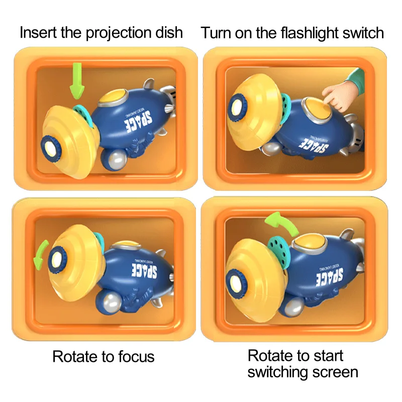 Children Educational Learning Bedtime Night Light Projection Lamp Toy Kids Slide Torch Projector Flashlight for Sale