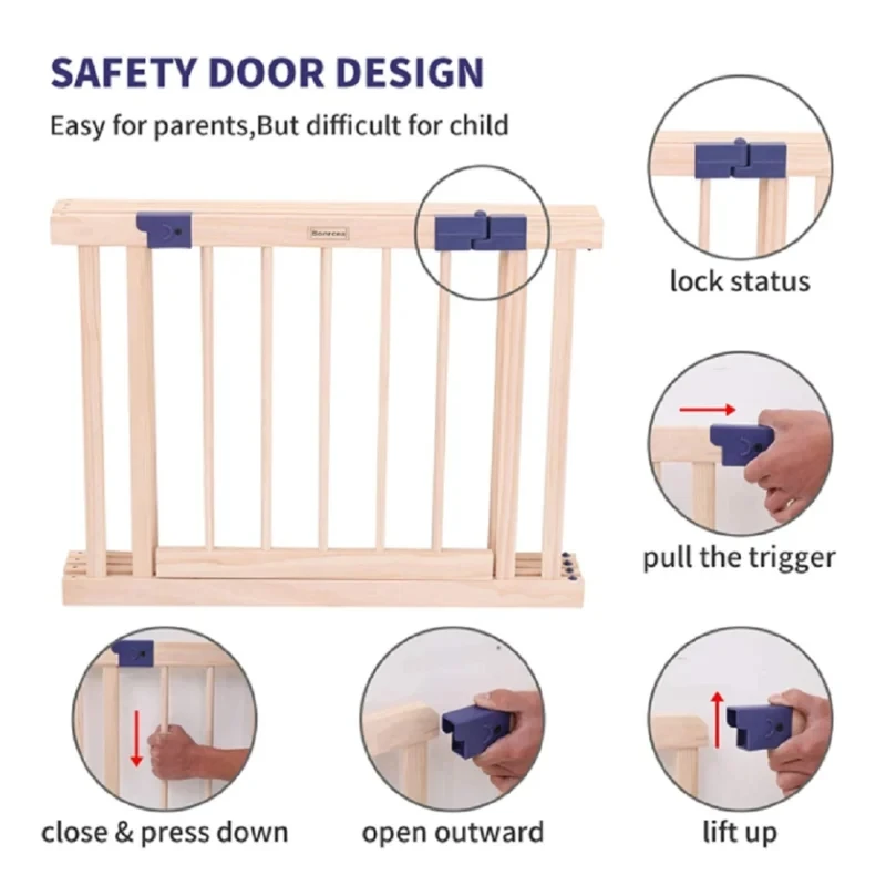 Linhao Folding Best Baby Playpen Wooden Plastic Fence Baby Safe Playpen Play Yards Baby Playpens