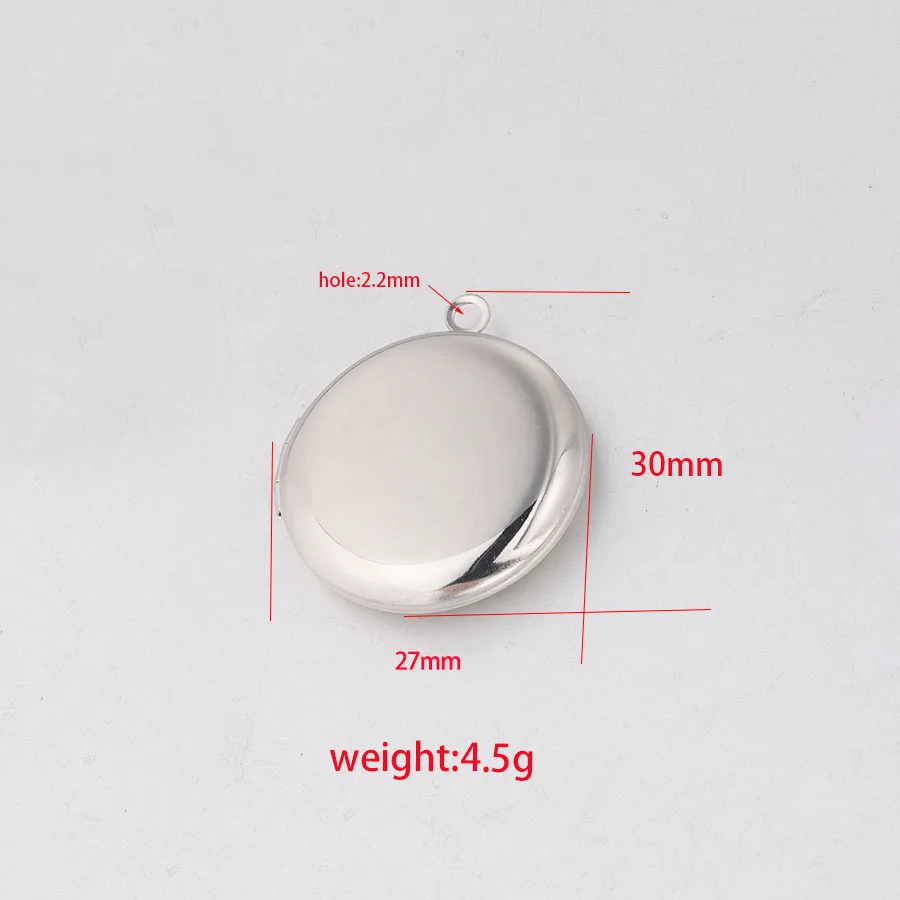 Stainless Steel Gold Women DIY Jewelry Making Accessories Opening Photo Round Locket Shape Pendant Charm For Necklace Bracelet