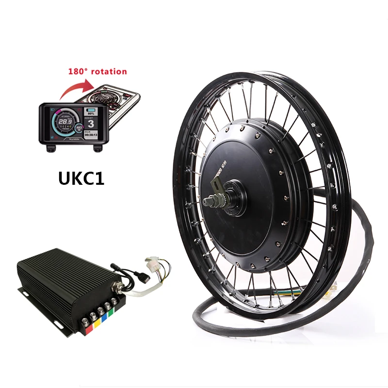 Powerful high speed fast QS V3 273 8000w 12000w motor wheel ebike motorcycle 18inch 19inch full kit for motorcycle