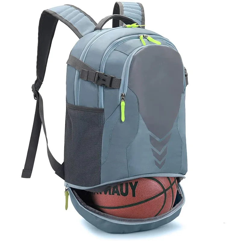 Lightweight 35L Athletic Basketball Backpack, Multifunctional Leisure Laptop Backpack Sports and Gym Backpack with Bottom Ball