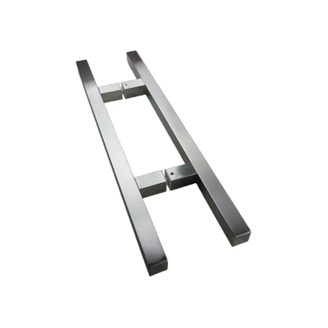 Square Black Entry Front Wooden Door Pull Handle Stainless Steel Glass Square Door Handle