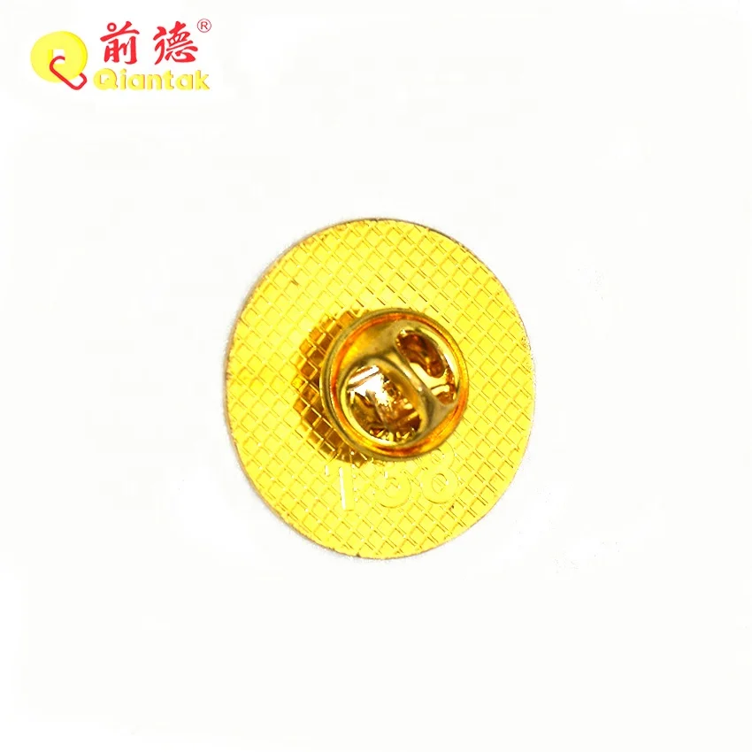 Wholesale Badges Custom Design Emblem Gold Round Stainless Steel Metal Badges Hard Enamel Lapel Pin Badge