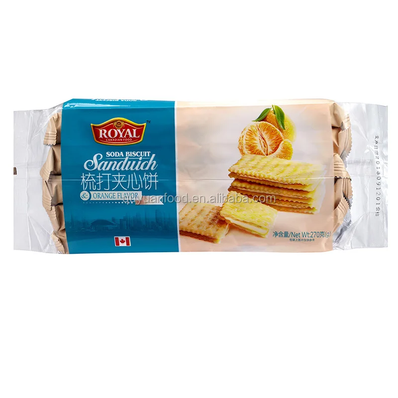 
270g fruit flavor sandwich cracker soda biscuits 
