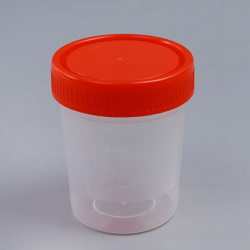 Plastic Disposable Urine Sample Specimen Collection Urine Cup 120ml Sterile Specimen Cups With Lid