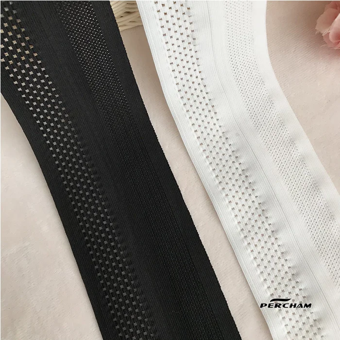 Width 40mm Two layers elastic webbing breathable sports shorts waistband mesh belt bands