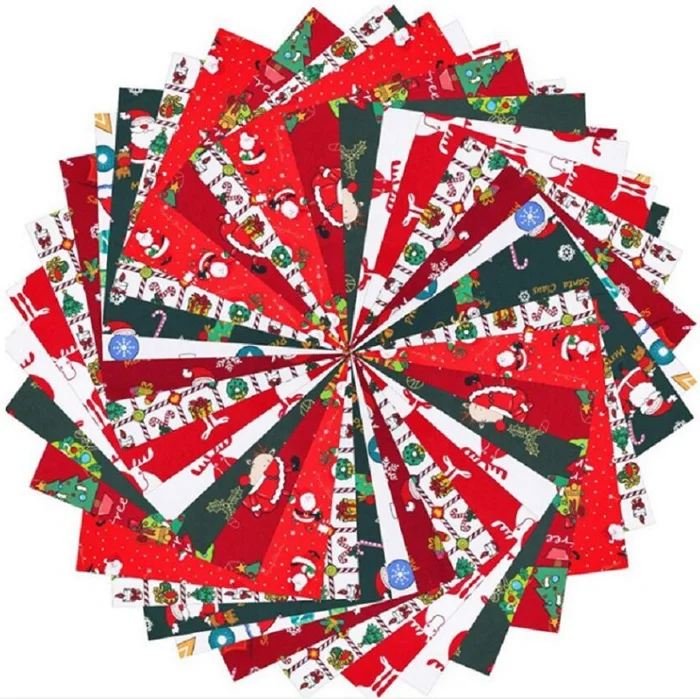10 PIECES 100% twill cotton cartoon fabric Christmas printed fabric square bundles patchwork DIY craft 50*50cm