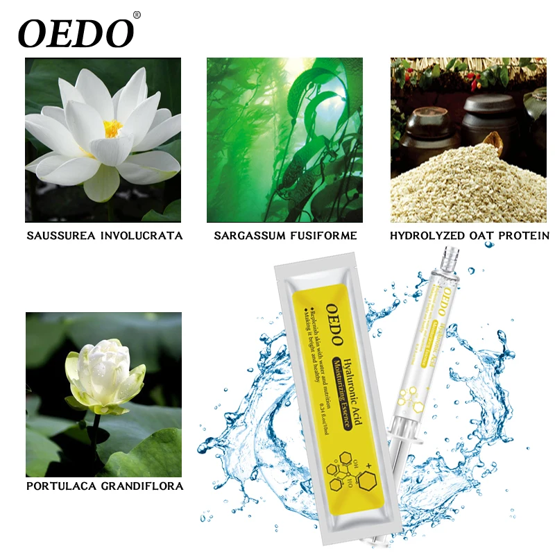 OEDO Shrink Pore Hyaluronic Acid Serum Facial Moisturizing Essence Natural Ingredients Face Skin Care Nourishing Ageless Beauty