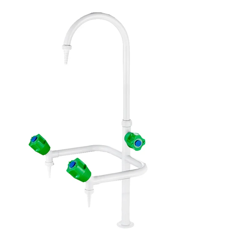 High new Laboratory equipment triple outlet lab water tap Swing Angled Neck lab faucet