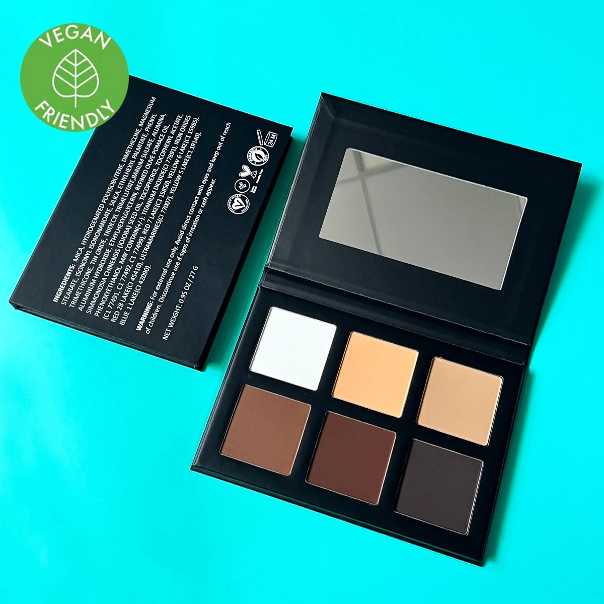 High quality cruelty free vegan DIY contour pressed powder blush highlighter contour palette private label make up contour