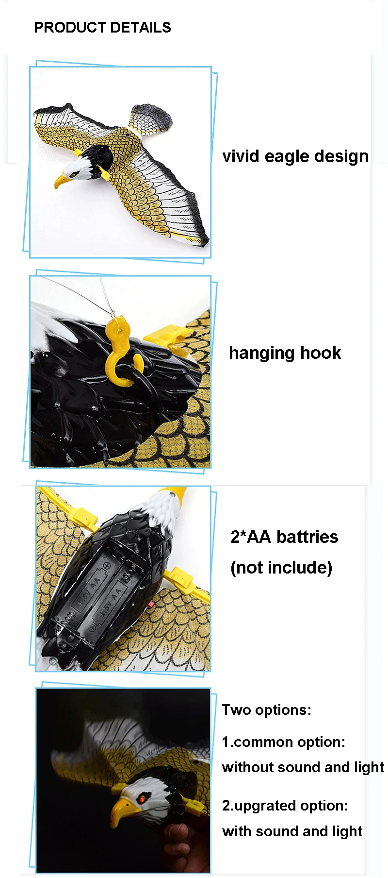 Electric 360 rotary automatic bird cat toy hanging door eagle interactive cat toys