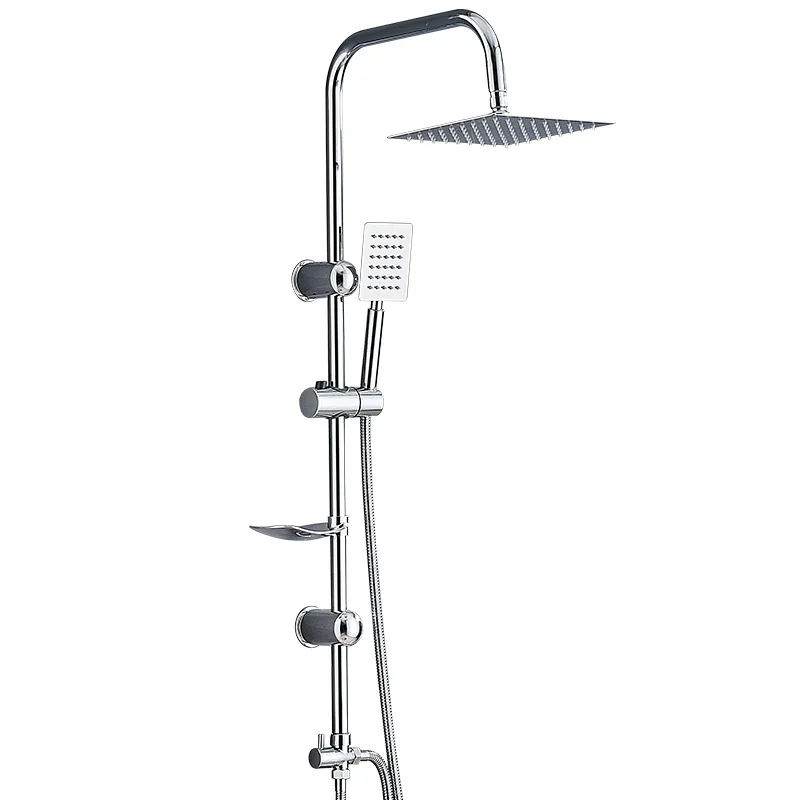 Elevating showerhead set stainless steel pressurized square top spray handheld showerhead bathroom shower simple showerhead set