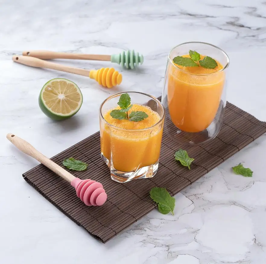  Силиконовая медовая ложка мешалка для кофе с длинной ручкой кухонные