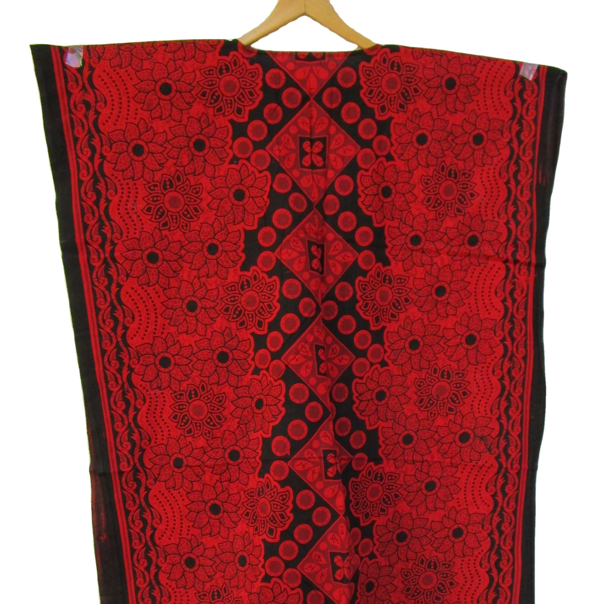Cotton solid red loose fir kaftan - beach wear cotton long maxi kaftan - bath wear Indian kaftan