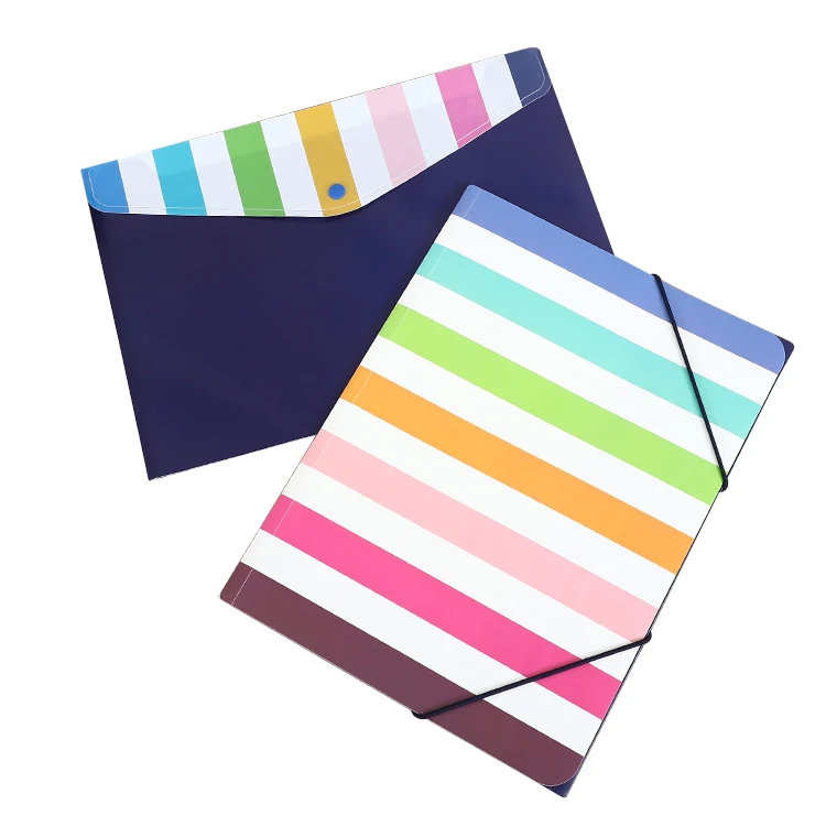 High quality direct sale custom logo cheap portable document bag pp plastic folder a4 size file folder bag with elastic