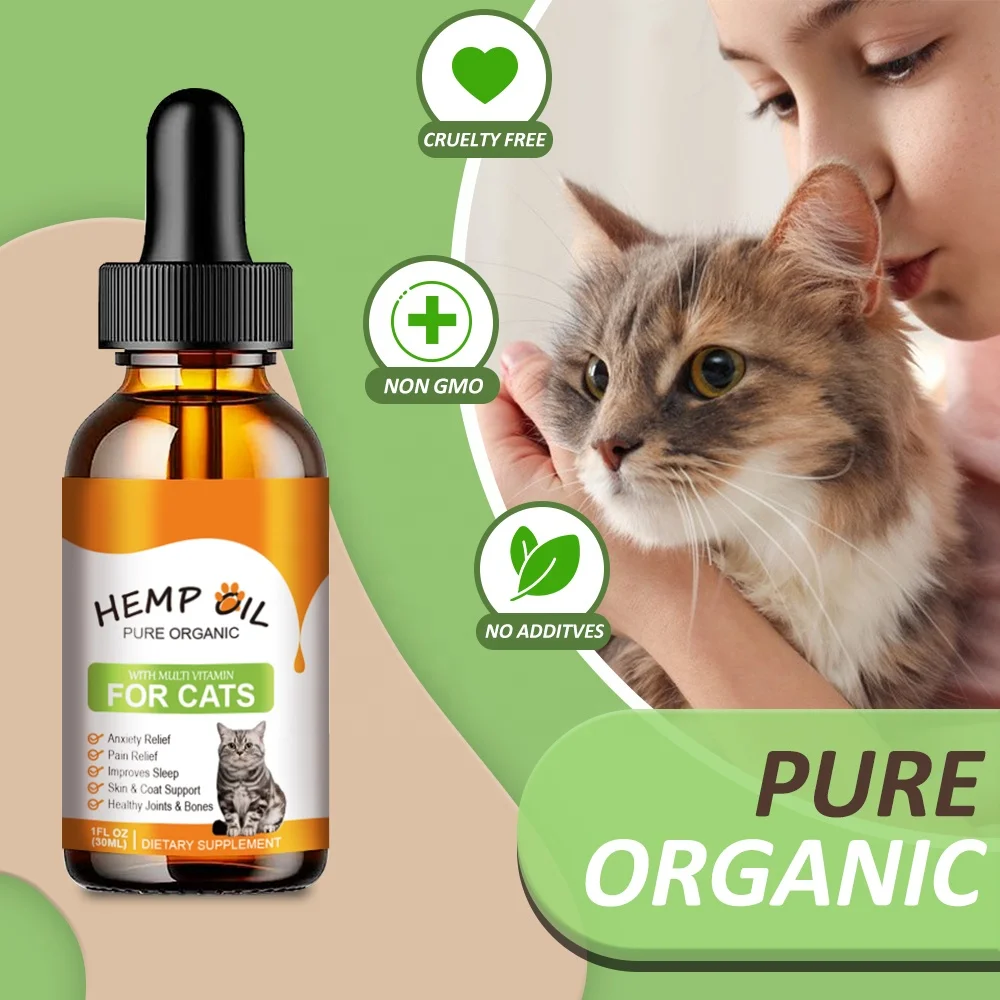 Chanson Factory Customized logo Aliver Premium Organic Pet Hemp Seed Oil for Dogs and Cats