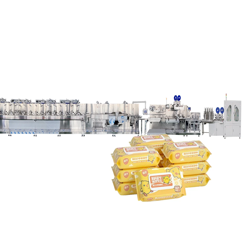 Full Automatic Wet Wipes Making Machine For Cleaning Feminine Wipes 30-120pcs/pack Wet Tissue Production Line