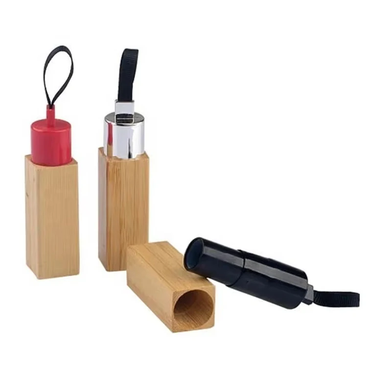 New Design Luxury Container Cosmetic Packing Tube Empty Bamboo Lipstick Tube
