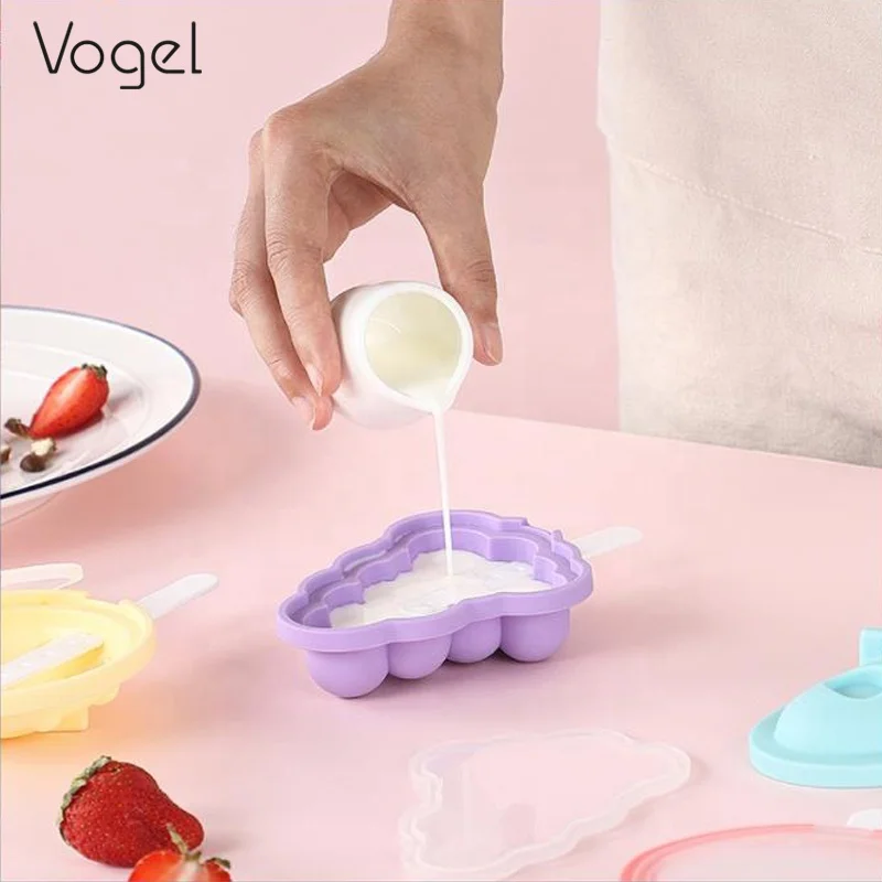 2022 new DIY customized silicone popcical food grade safe  ice cream popsicles molds