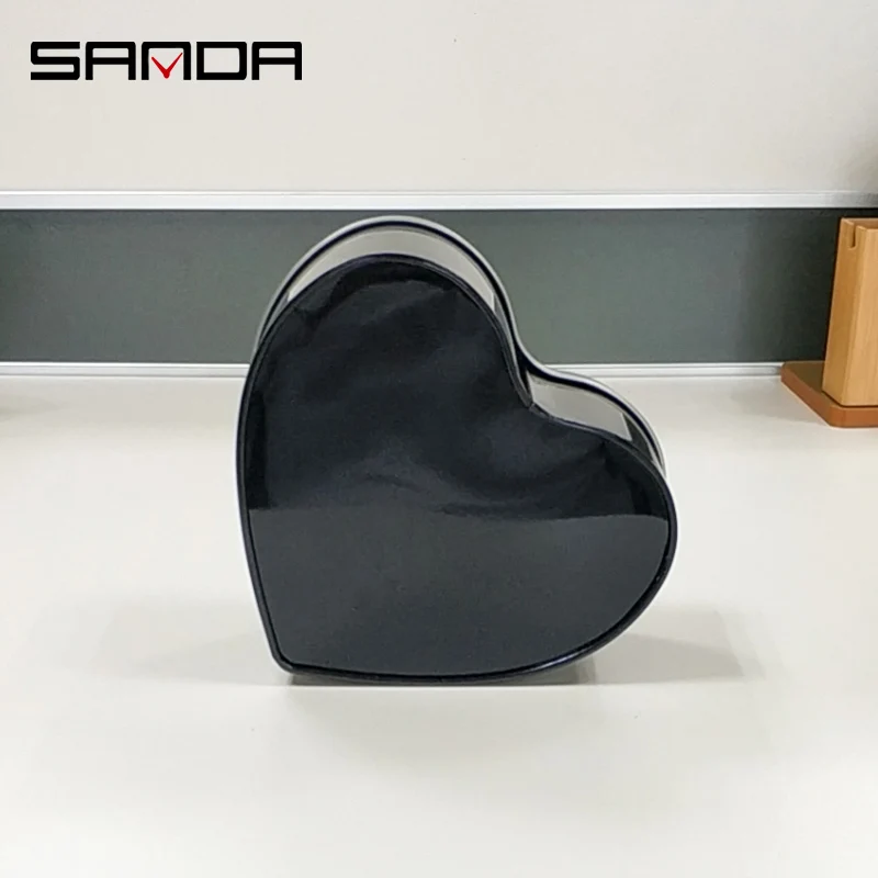 Роскошный брендовый держатель для часов SANDA влюбленных подарочная упаковка металлический корпус в форме сердца пар наручных коробка-Органайзер