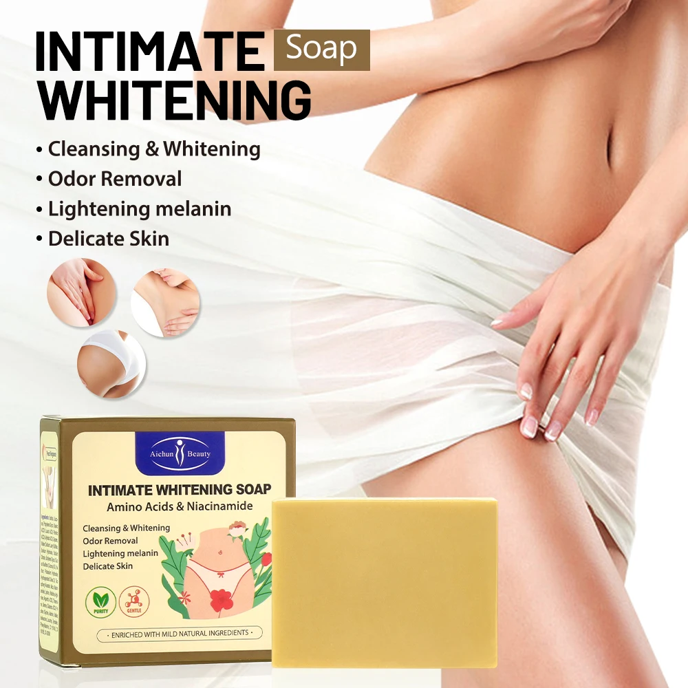 Aichun Beauty Organic Private Part Soap Woman Private Parts Skin Care Cleaning Moisturizing Pink Private Part Soap Product