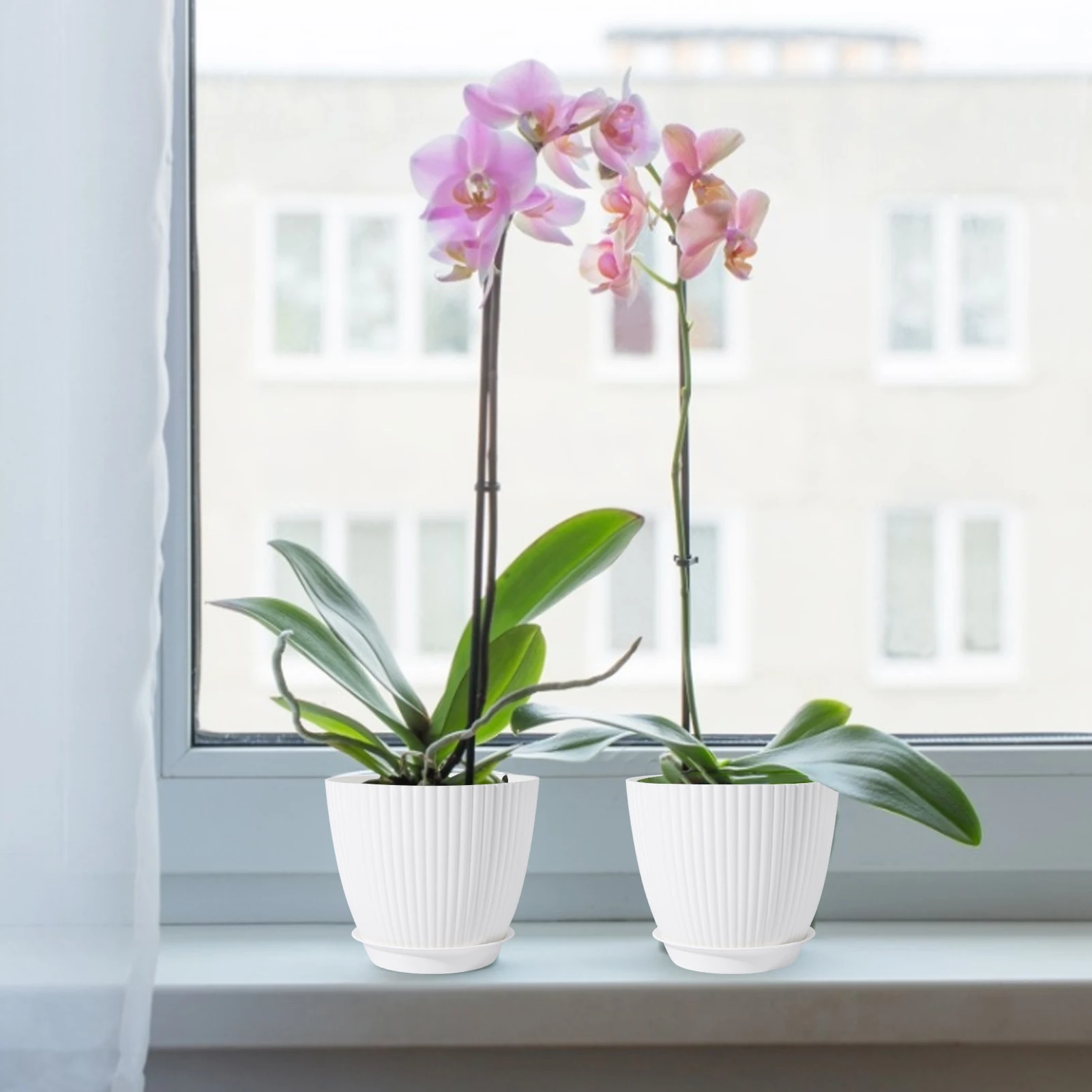 Custom color plastic round 4  5 6 7 8 Inch decorative indoor Plant Pots  for garden