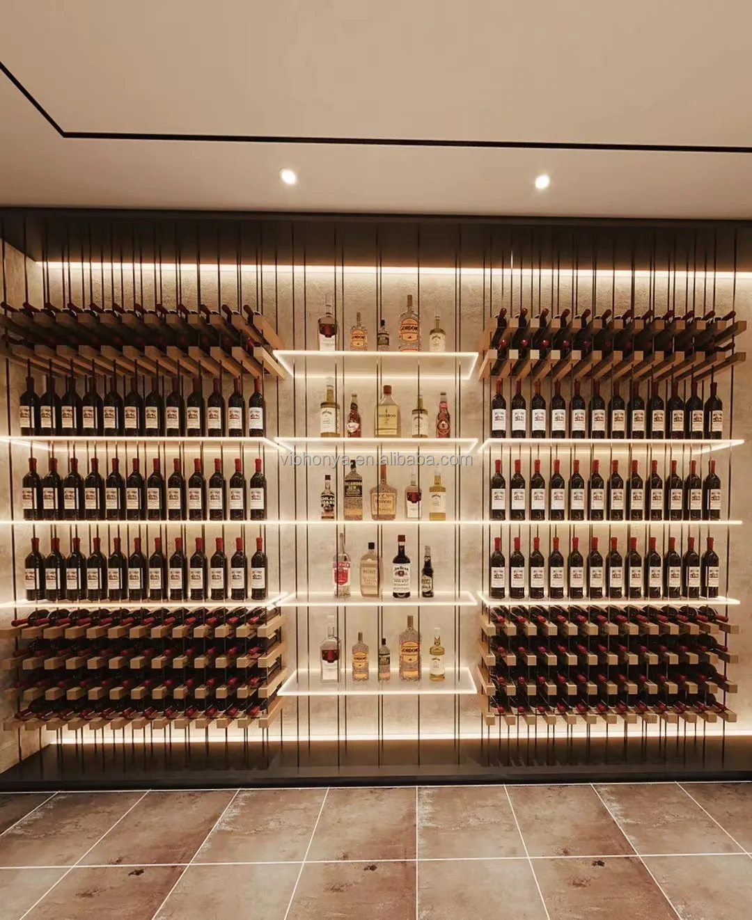 High Quality Temperature Control Dual Zone Compressor Wine Fridge Customized Wine Cabinets with Wine Rack