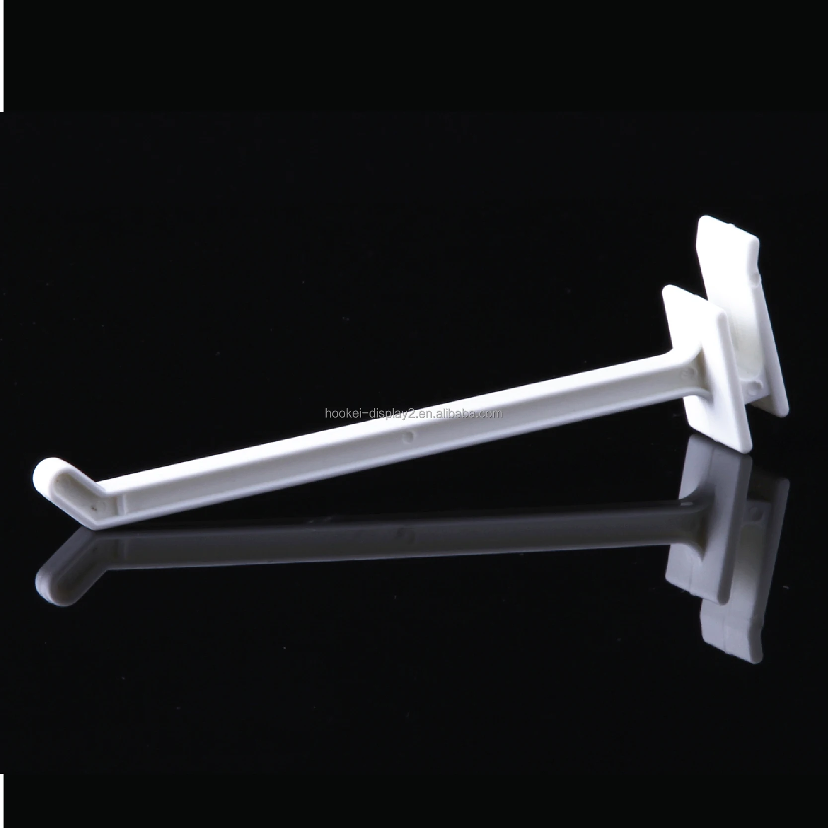 High Quality ABS/GFN Black/White 8inch Plastic Hanging Display Pegboard Hook For Slatwall Stores Supermarket