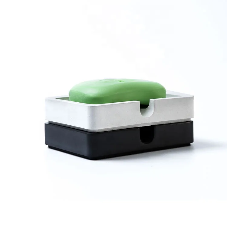 Modern Bathroom Accessory Handmade Square Concrete Soap Dish
