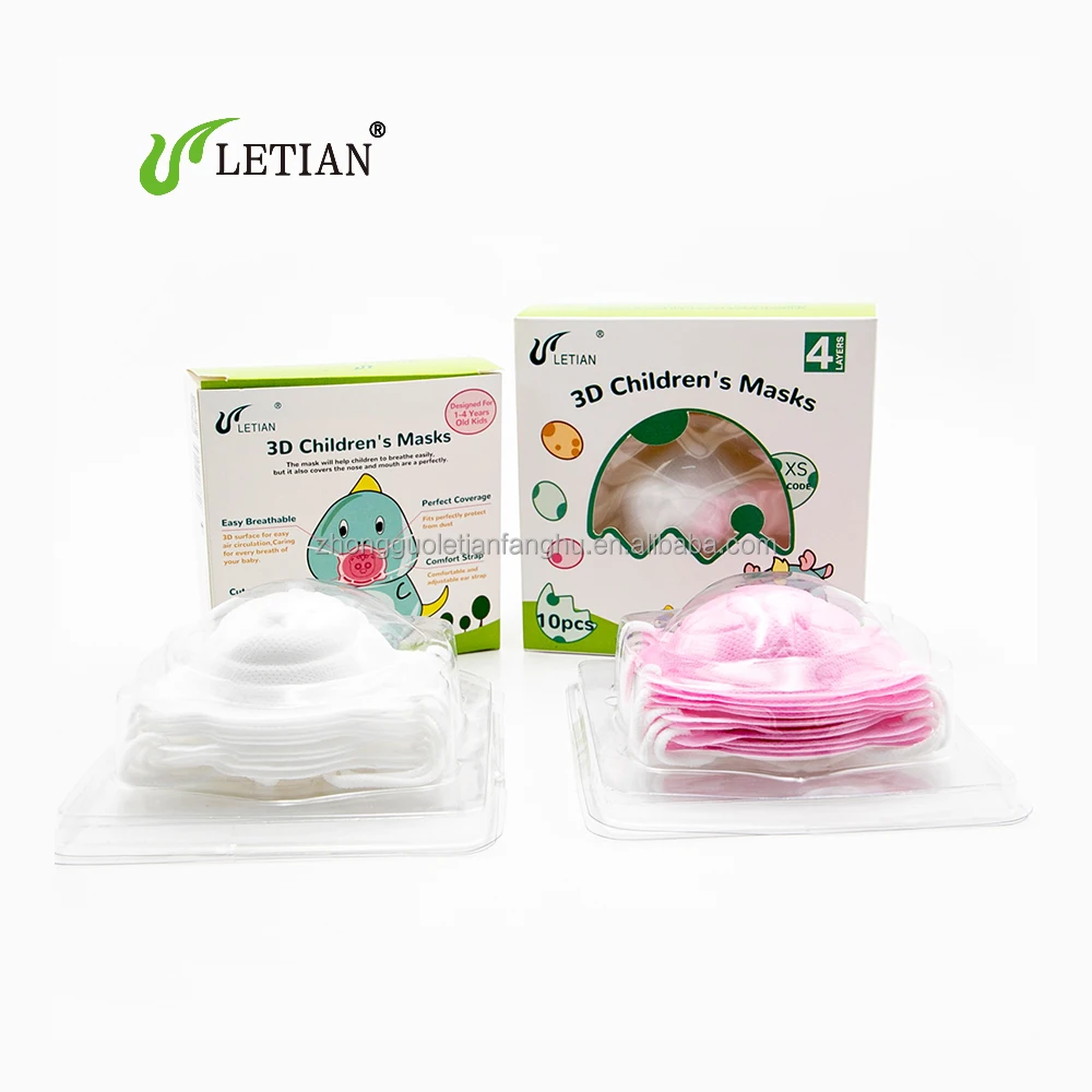 Letian 3D baby face mask respirator Kids  cartoon children mask Printed Disposable Kids Customized Face Masks for sale