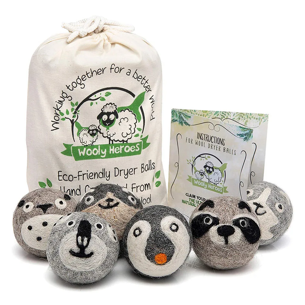 Top Seller 2024 Pack of 6 Pure Organic 100% New Zealand Wool Dryer Balls Laundry Hair Handmade