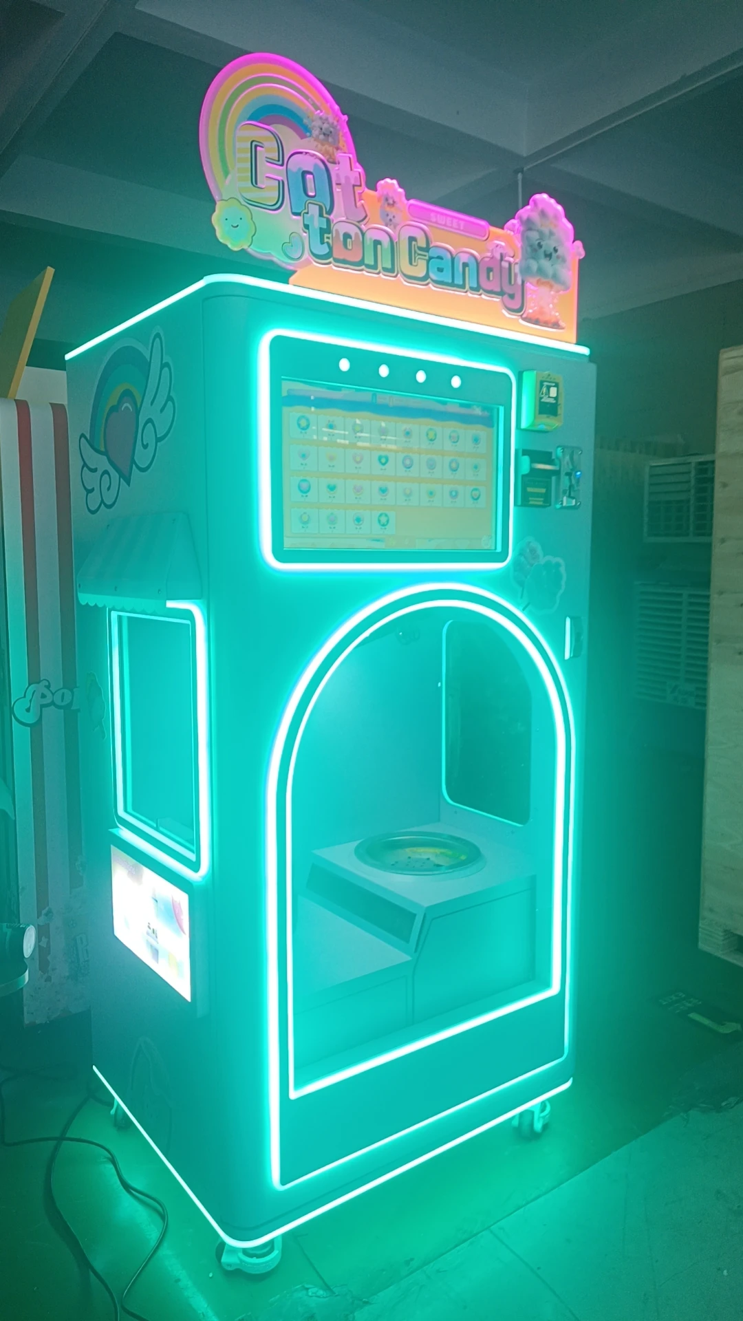 Coin Operated Automatic Cotton Candy Vending Machine Smart Smoothie Vending Machine With Bill Card Payment