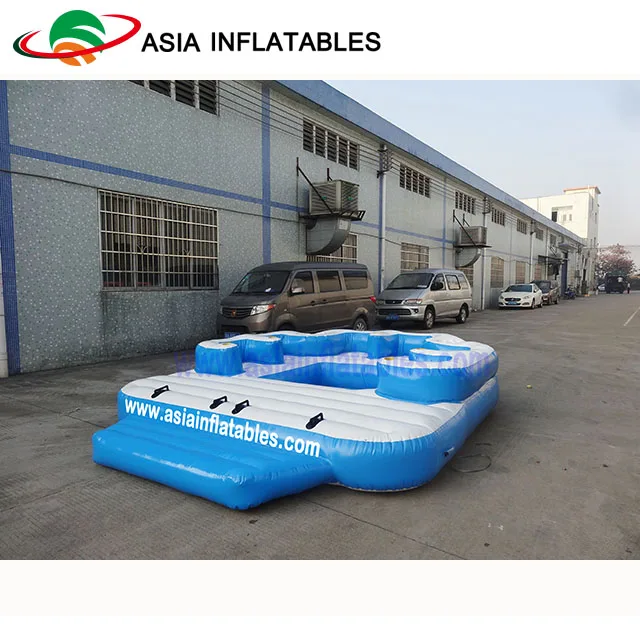 
Inflatable Air Mat, Inflatable Floating Island Pool Float Water Bar Lazy River Lounges 