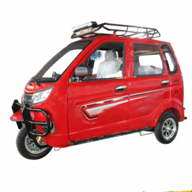 5 Doors 6 Seats Solar Electric Tricycle Passenger Closed Body 800W Electric Tricycle Adult Tuk Tuk