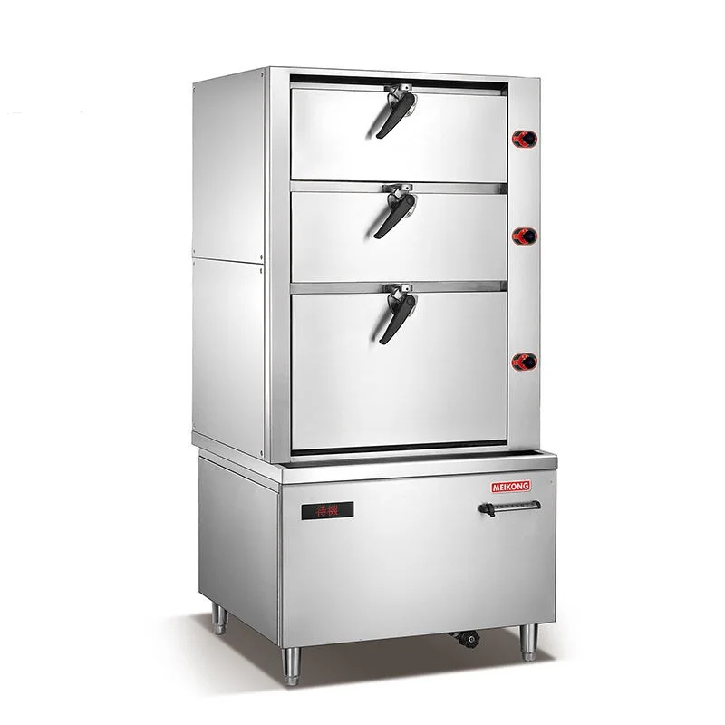 Commercial Seafood Steamed Cabinet 3 Deck Induction Seafood Steamer for Steaming Rice Fish Vegetable Restaurant Hotel