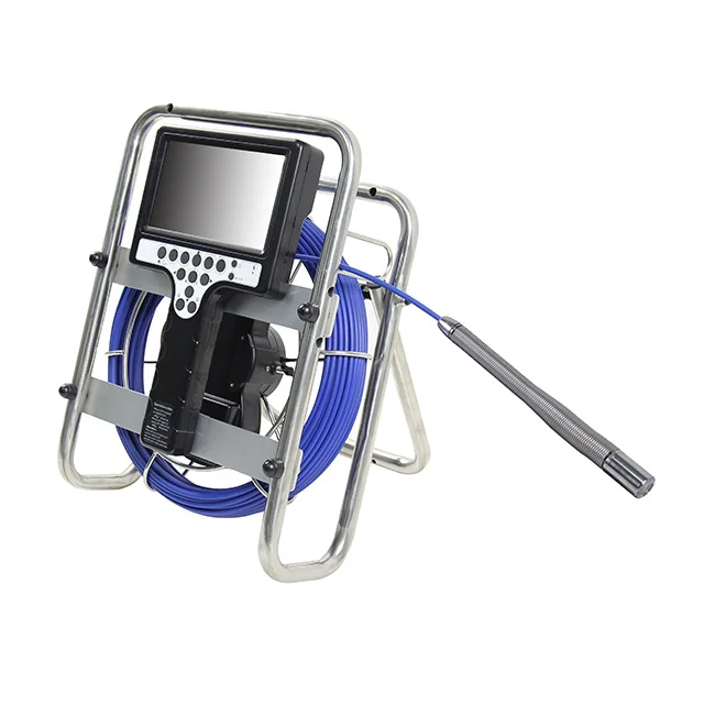 Wopson Self Leveling Handheld Sewer Camera Fiberglass Cable CCTV Camera for Drain Pipe Inspection with 512 Hz Transmitter