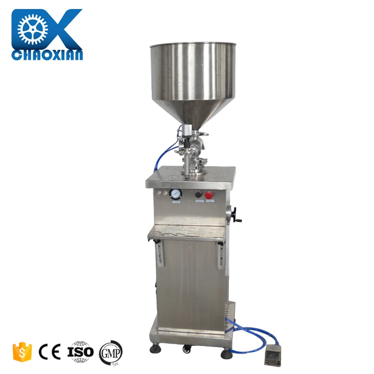 Semi Automatic Food Cheese Sauce Pneumatic Liquid Water Filling Machine Filler
