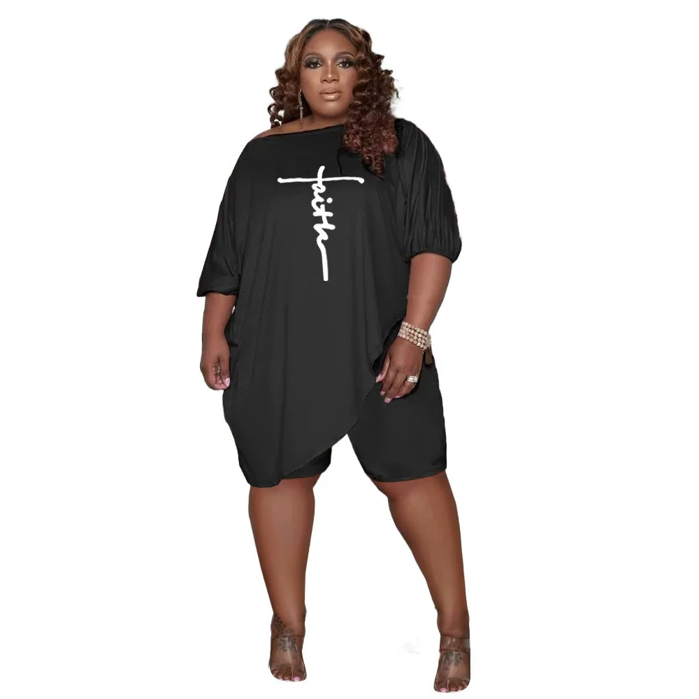 Autumn sets womens clothing two piece fashion plain irregular hem plus size lounge wear two piece set