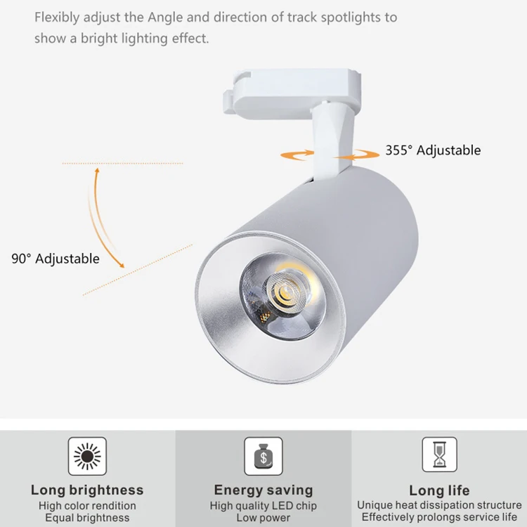 ALLWAY Good Price 360 Degree Adjustable Surface Mounted Lighting 10w 20w 30w Track Led Spot Lights