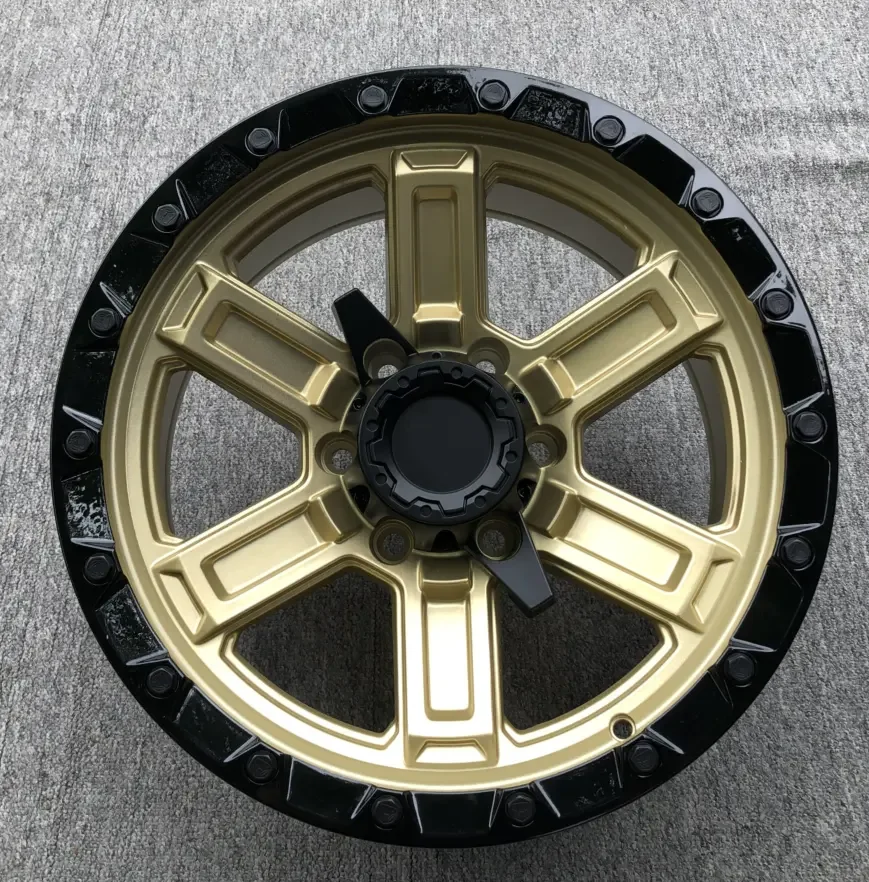 Luxury Flow Forming Black Gold Color for BLACK MAMBA Offroad Car Alloy Wheel Rim 17X8.5 inch