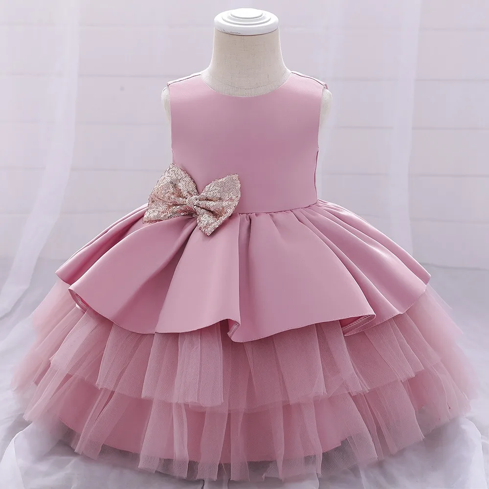 Wholesale Baby Christening Dress 9 Month Baby Girl Flower Tulle Party Dresses Princess