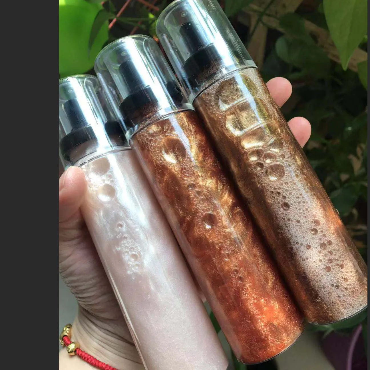 
5 Colors no brand wholesale makeup body shimmer glitter highlighter spray 