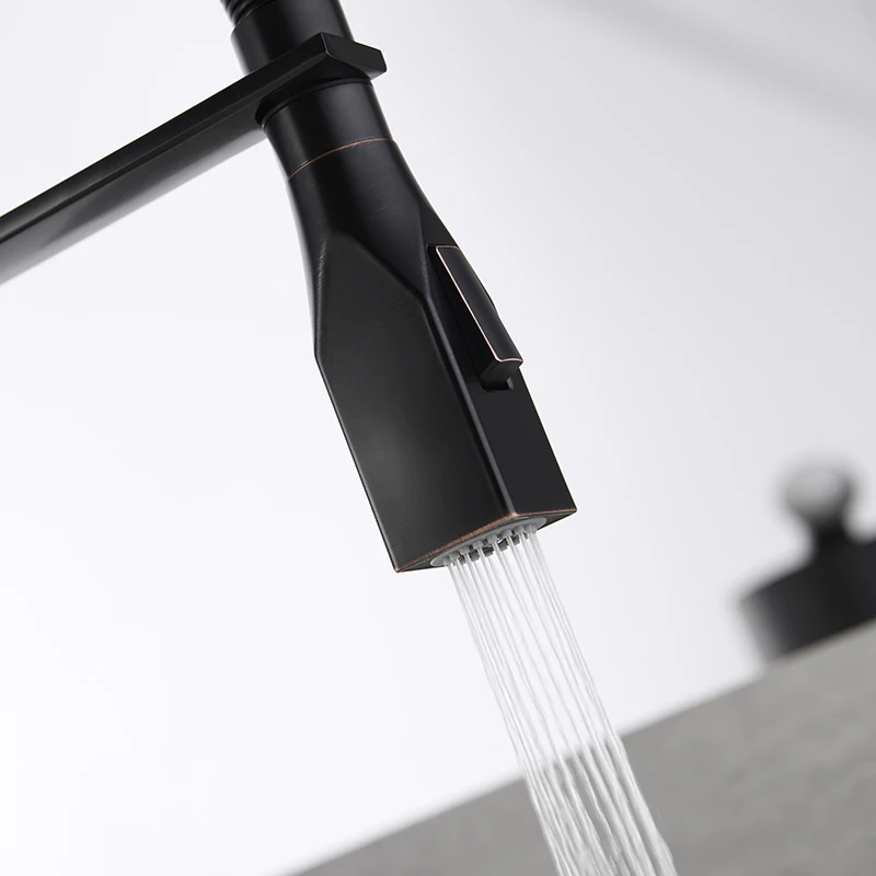 Luxury high quality pull out flexible faucet brass sink mixer kitchen faucet