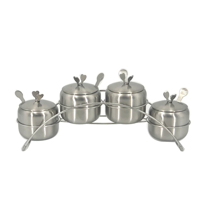 
Для кухни, необходимые для приправ из нержавеющей стали специи горшок с ложкой 4 шт/набор 