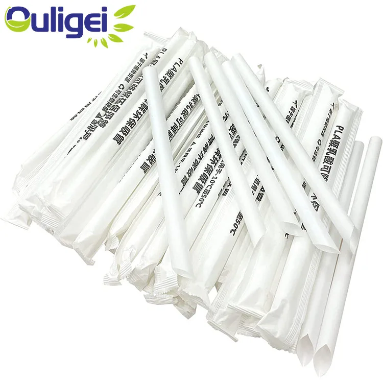 Environment Friendly Straw Not Plastic Biodegradable PLA Straight Straw With Individual Package