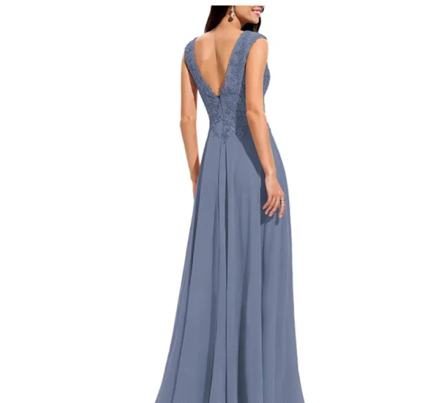 Женское шифоновое платье с V-образным вырезом