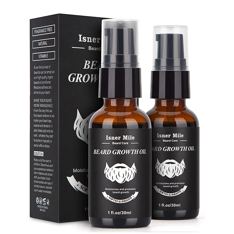 100% Natural Organic Vegan Beard Care Softens Strengthens Mens Beard Growth Oil