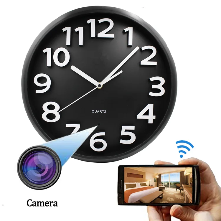 Best Seller Hidden Camera P2P  WIFI  APP Remote Control wall hanger clock camera Spy Clock spy Camera dvr