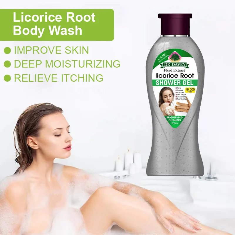 OEM ODM Natural Plant Licorice Root Scrub Shower Gel Deep Cleansing and Rejuvenating Shower Gel